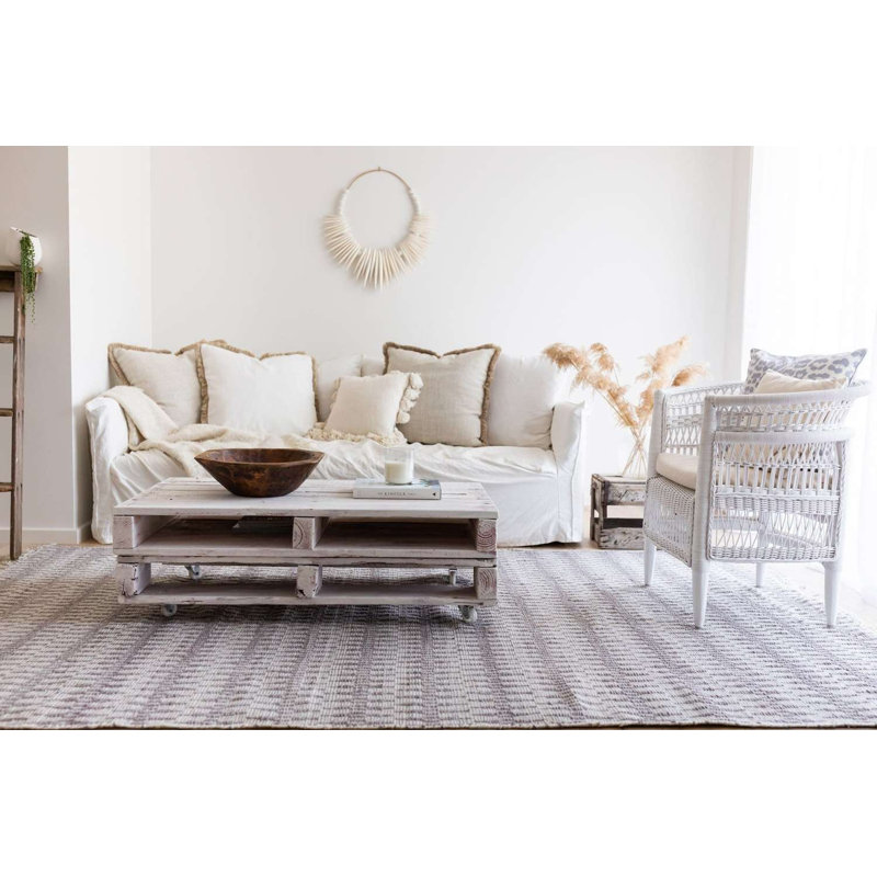Tissé à la main recyclé et tissé à la main Dardy P.E.T. Tapis crème, Rectangle 4 pi x 6 pi