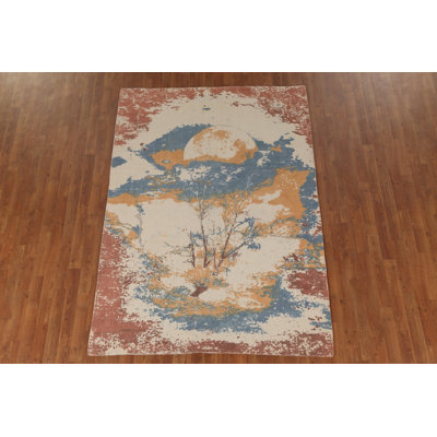 Nature Print Abstract Modern Area Rug 5x8