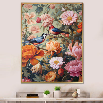 Peinture d'oiseaux tropicaux au paradis