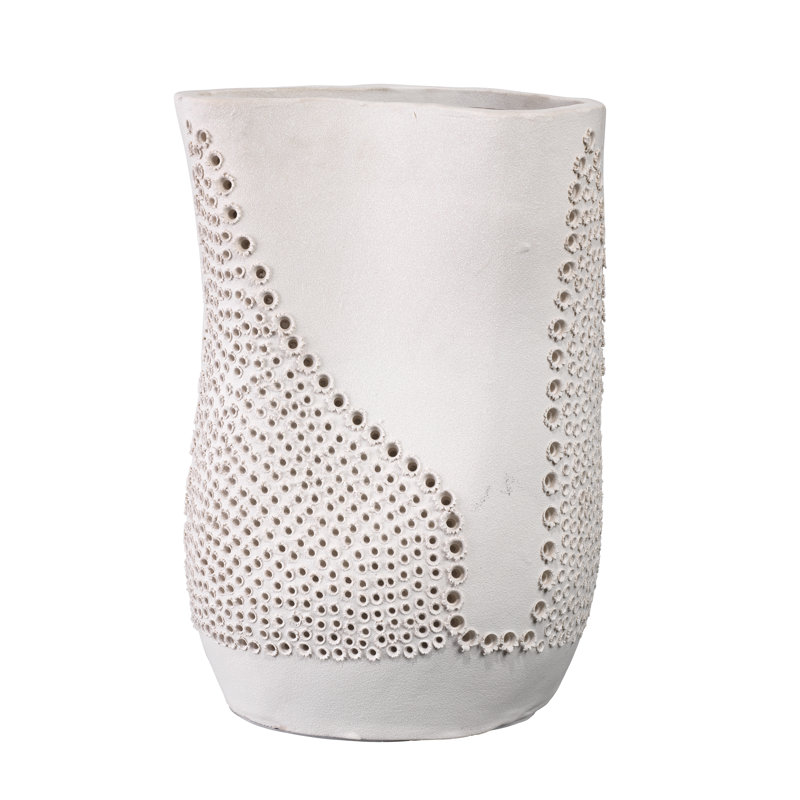 Handcrafted Off-White Porcelain Decorative Table Vase