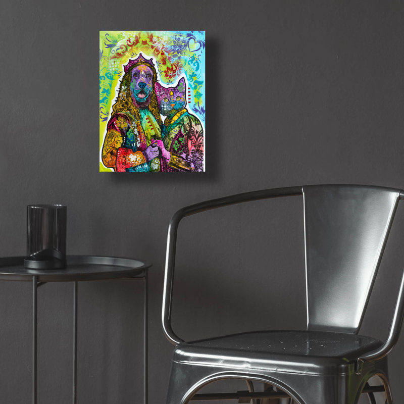 «Royal Couple» par Dean Russo, art mural en verre acrylique, H 16 po x l 12 po