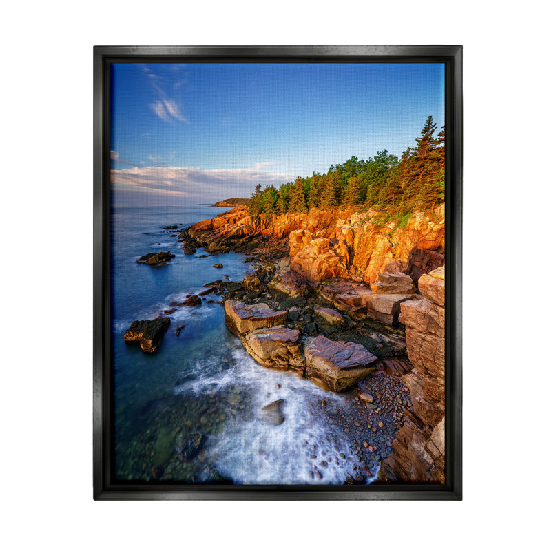 "Rocky Cliff Shore Beach", art mural sur toile flottante par Rick Berk, H 31 po x l 25 po x P 1,7 po