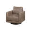 Chaise pivotante rembourrée en similicuir de style Mid-Century moderne pour la lecture, base en bois avec coussin de dossier confortable, fabrication en faux bois massif-1652269655