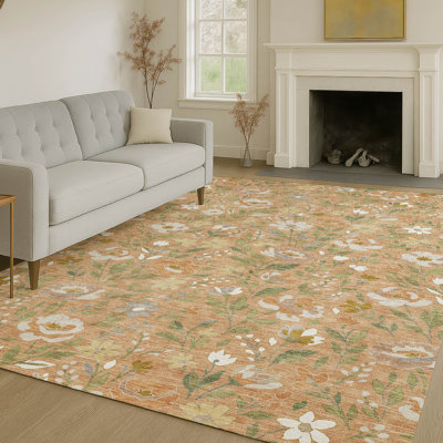 Tapis floral intérieur / extérieur lavable à la machine Chantille ACN2438