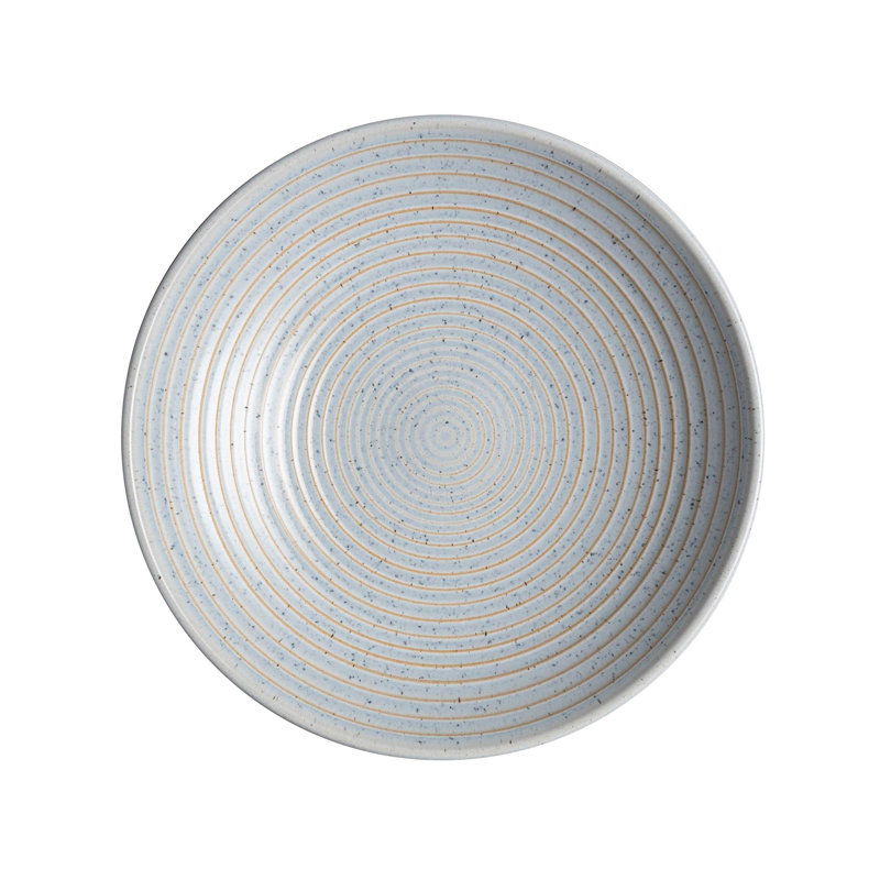 Denby Studio Blue Cobalt Medium Ridged Bowl, Pebble Blue