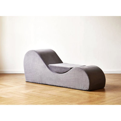 Solace Chaise Lounge Chair Relaxation, Ergonomic Design With Soft Yet Firm High-Density Foam Core, Removable Machine-Washable Cover, Grey