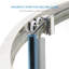 Ensemble de douche d'angle arrondi Breeze 84 cm L x 84 cm l x 196 cm H, fini nickel satiné, porte coulissante transparente, parois et receveur-1524720473-1597569727