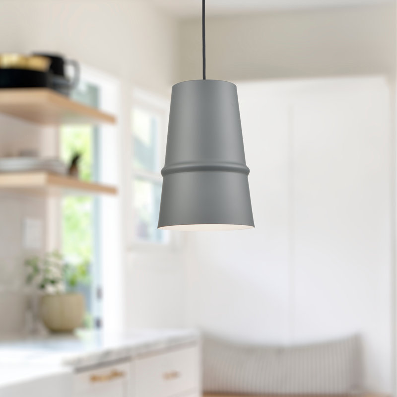 Castor 12" Single-Lamp Pendant in Brushed Nickel and Black