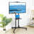 Aivils Black Adjustability Multi Screen Floor Stand Mount for Greater Than 50" with Shelving, Holds up to 50 kg.