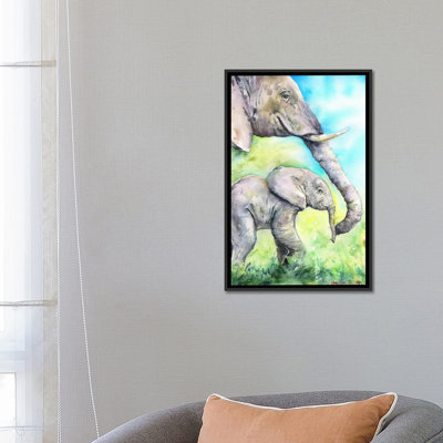 « éléphants happy family », reproduction sur toile