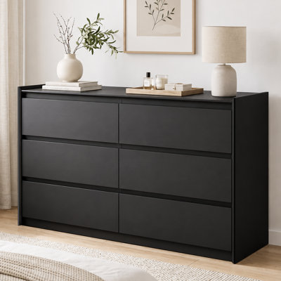Commode double moderne avec tiroir noir