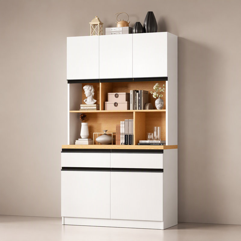 Armoire de rangement autoportante polyvalente avec tablettes réglables et tiroirs pour les besoins d'organisation moderne