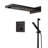 Fontana Chieti 22" Matte Black LED Wall Mount Waterfall Rainfall Shower System with Handheld Shower