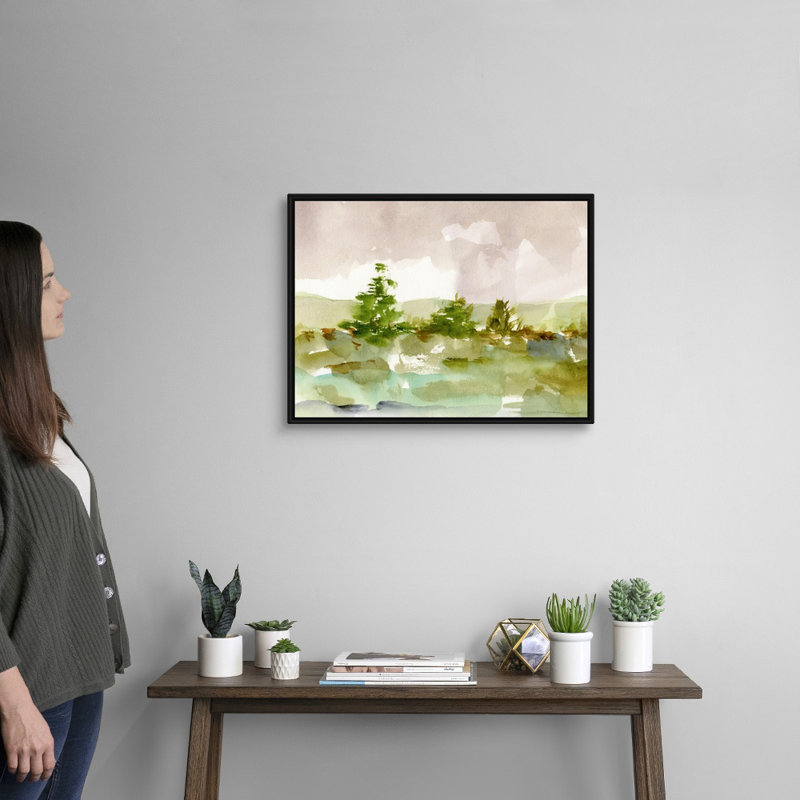 «Morning Retreat I» par Ethan Harper - reproduction d'art, Cadre noir, H 20 po x l 26 po x P 1,75 po