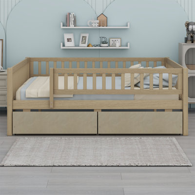 Wood Daybed Bed With Two Drawers