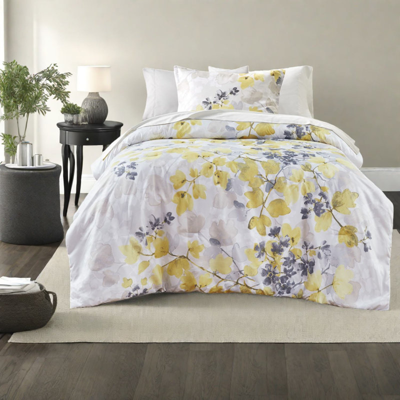 Ensembles de literie botanique moderne, microfibre ultra douce, grand lit avec rangement