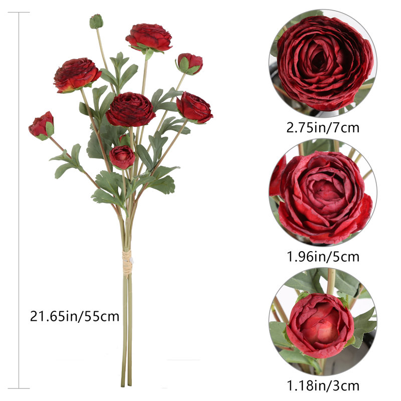 Arrangement floral de longues branches artificielles, Rouge