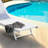 Modern White Chaise Lounge - Lightweight Aluminum & Mesh Poolside Lounger
