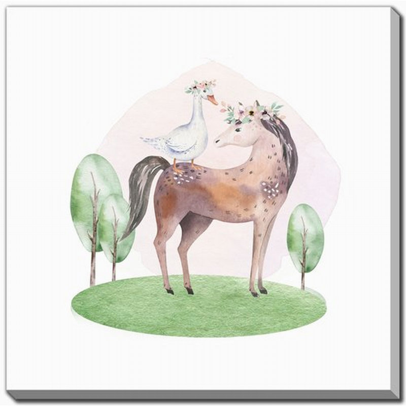 «Farm Buddies Group 3», art mural sur toile, H 16 po x l 16 po