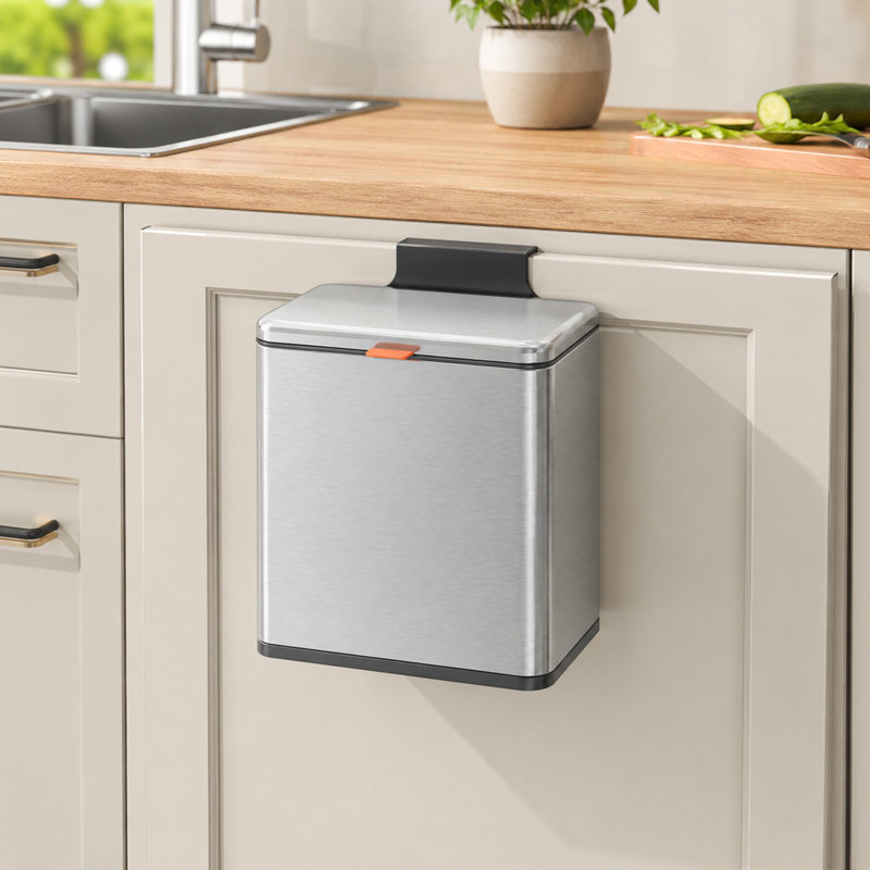 Bac à compost suspendu en acier inoxydable 4L avec seau intérieur amovible