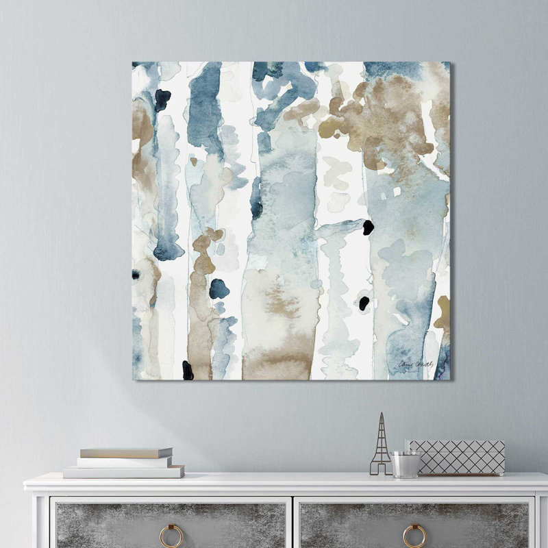 «Blue On The Hill Square III», reproduction de peinture à l'aquarelle, H 28 po x l 28 po x P 1,5 po, Toile tendue