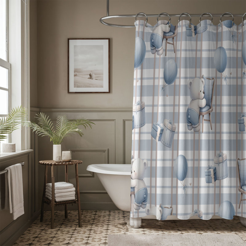 Cosy Bear - Rideau de douche Premium, H 74 po x l 71 po