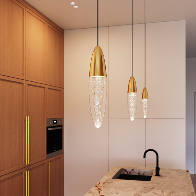 Sultana 1 - Light LED Single Pendant, Satin Brass/White