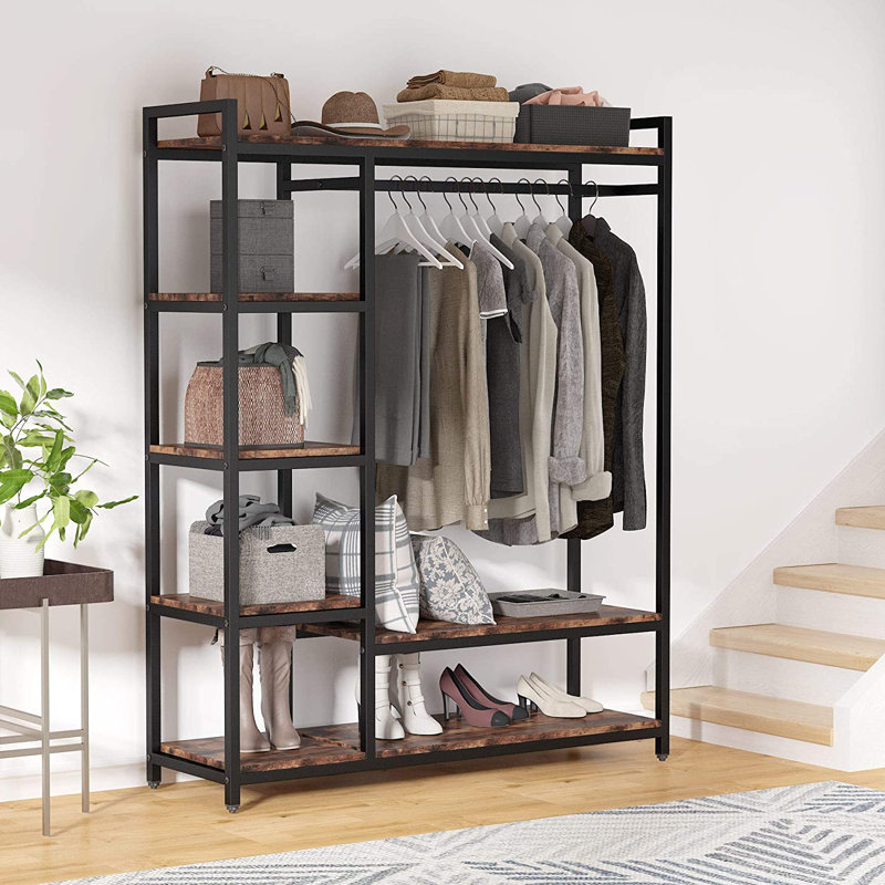 47.24'' Manufactured Wood Clothing Rack, Brown