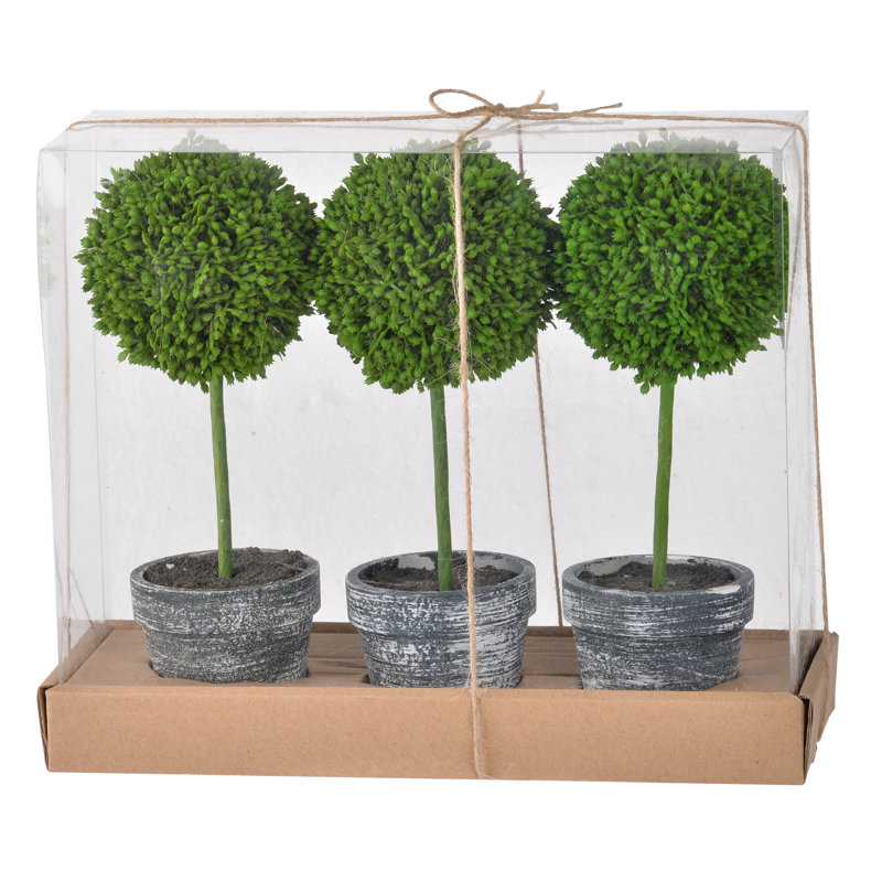 Ensemble de 4 buis artificiels en pot, Black, 3