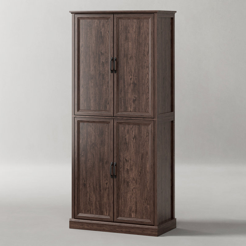 Hava 31.5'' Wide 4 - Shelf Office Storage Cabinet,Adjustable Shelf, Brown