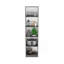 Bibliothèque Home Xs avec tablettes à 5 niveaux et design mince - gris mat / blanc - bureau-78615614-78615601