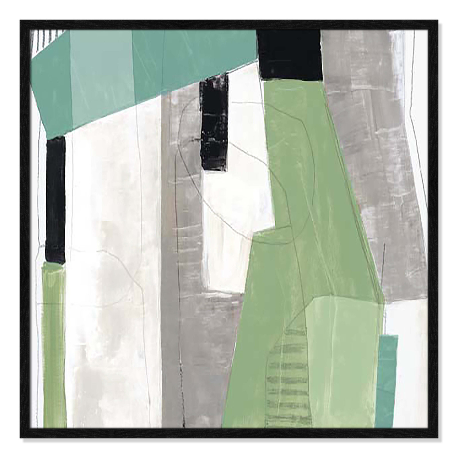 Evergreen Essence I by Tom Reeves, Black Slim Framed, 32" H x 32" W x 1.25" D