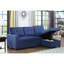 Lin rembourré avec méridienne escamotable et coussins de dossier amovibles, couleur bleue pour recevoir, accommoder et offrir une expérience supérieure aux invités 3 modulaires en tissu, fabrication de coussins-254375428-254375433