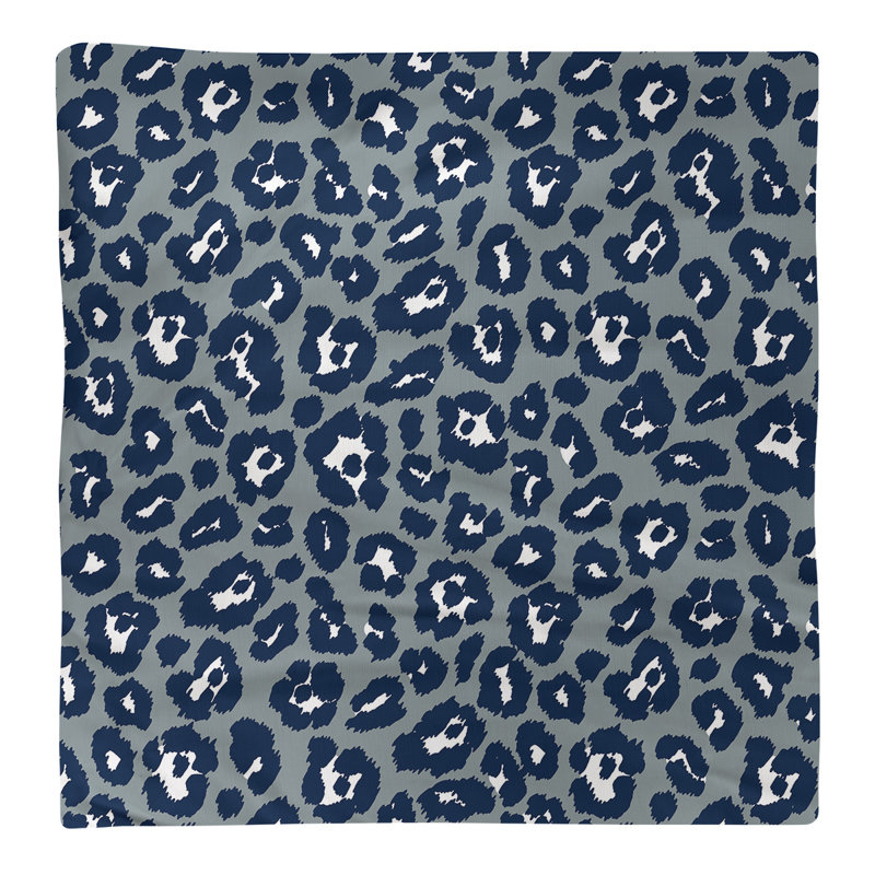 Cotton Animal Print Square Napkin, 22" x 22", Silver/White/Blue