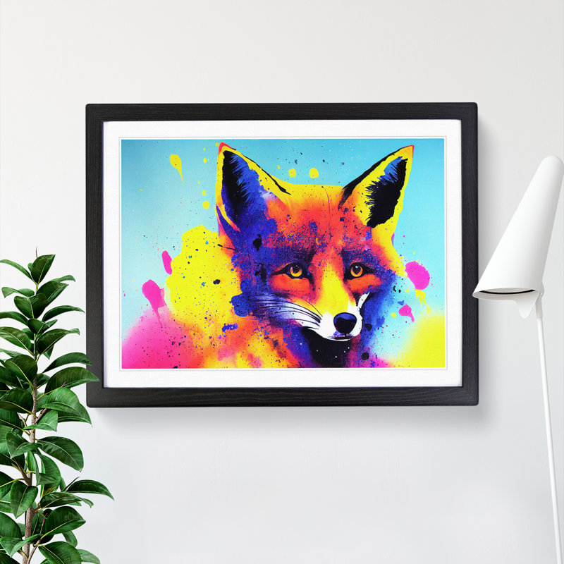 Fox Splashed Vol.2 Abstract - Single Picture Frame Print, Black Framed, 46cm H x 64cm W x 2cm D