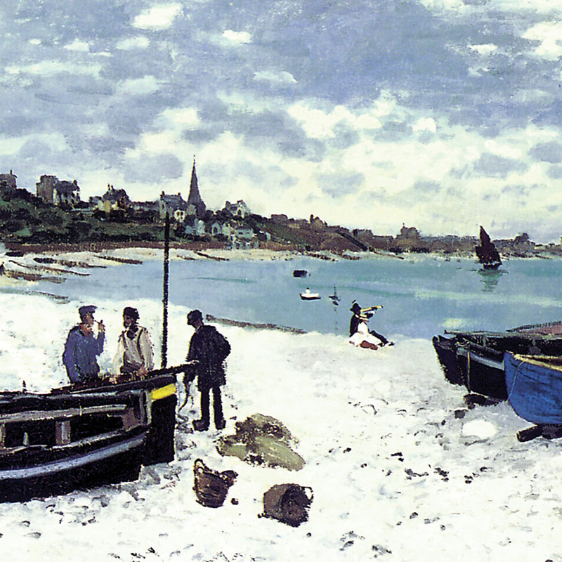 «Beach at Sainte-Adresse, 1867» par Claude Monet, reproduction d'art encadrée, H 23,75 po x l 29,25 po x P 1,875 po
