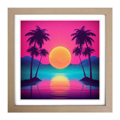 Sunset Vaporwave No.2 - Framed Print
