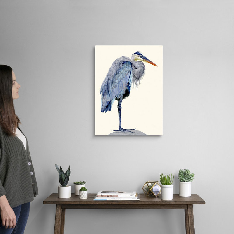 Heron Study II, art mural sur toile, H 24 po x l 18 po x P 1 po, Toile tendue