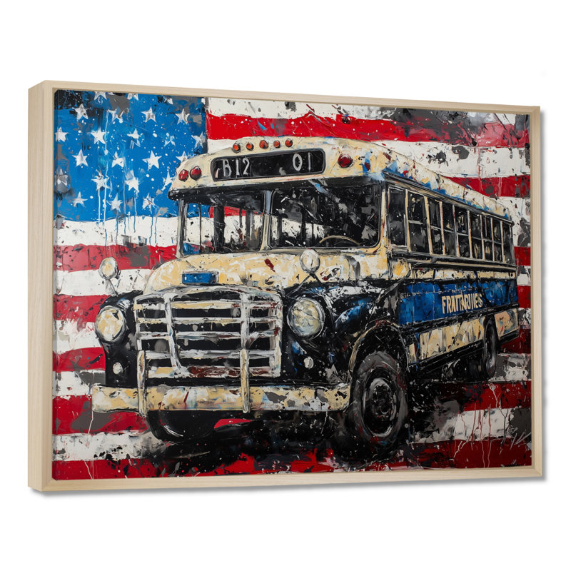 Art mural Kyston - Patriotist des États-Unis, Reproduction avec cadre flottant, Crème, crème, H 24 po x l 32 po