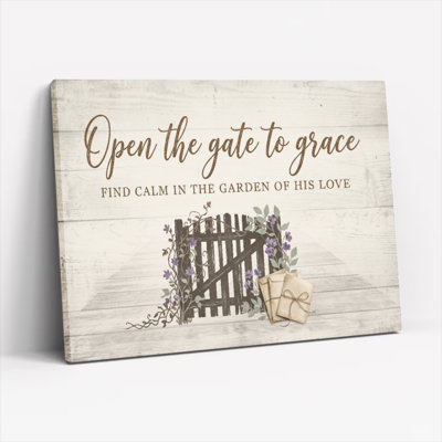 Wooden Gate Canvas Wall Art Oil Painting Print Set Of 1