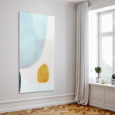 "Gold Monde II B" Frameless Free Floating Reverse Printed Tempered Art Glass Wall Art