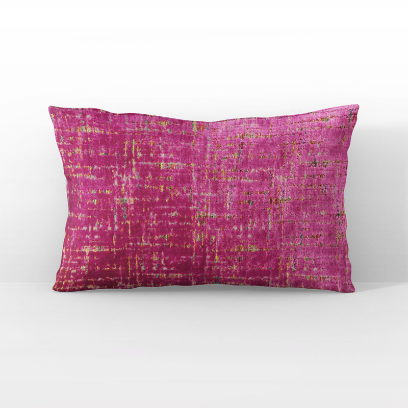 Coussin Plutus Luxe Aurora, Carrée, H 18 po x l 18 po, Doré / fuchsia