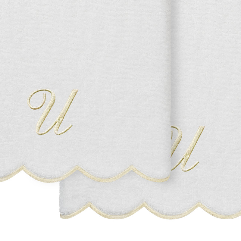  Ensemble de serviettes de bain personnalisables 100% coton turque ADORNIA 2PC, Serviette de bain - paquet de 2, U