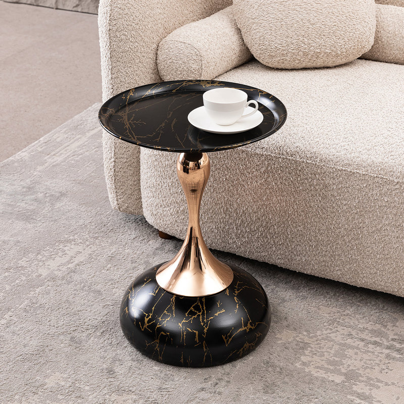 Table d'appoint ronde avec table de bout Mermaid, Noir
