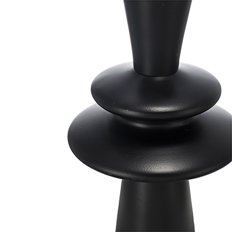 Lampe de table Dx "en aluminium noir avec deux accents ronds variables et abat-jour tambour