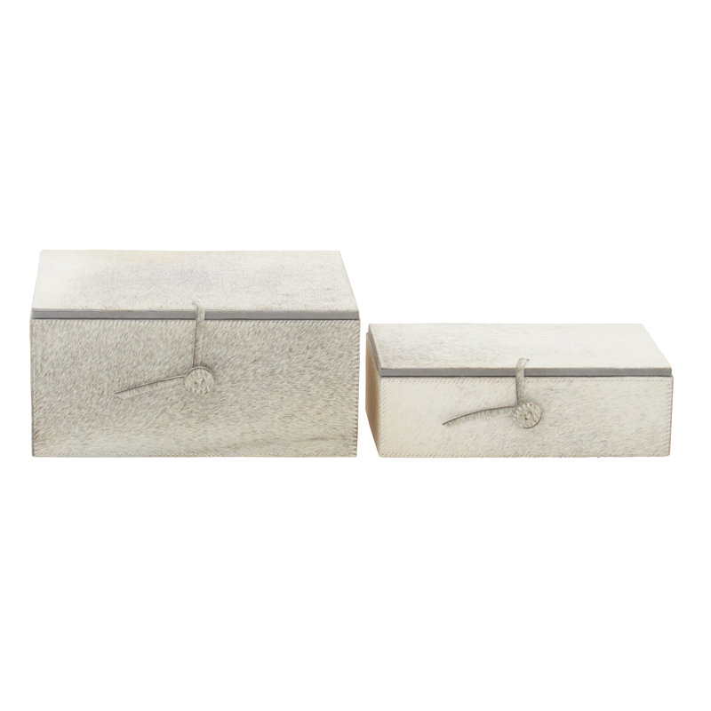 Ensemble de 2 boîtes en cuir et cuir Wafrt