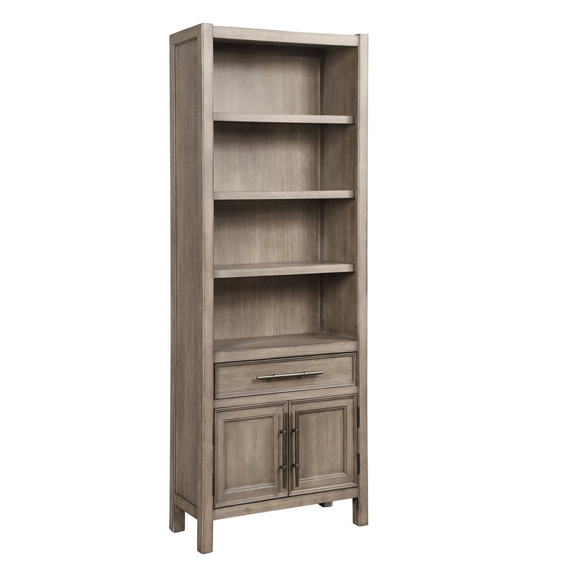 Bibliothèque à 3 tablettes, 75 po x 24 po x 14 po, finition chêne blanc, sans assemblage, assemblage de tiroir requis: 75 po de hauteur, 24 po x 14 po