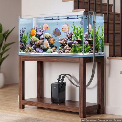 Filtre externe pour aquarium, débit réglable de 264 GPH (1000 l/h), 2 étages, moteur en cuivre, protection anti-fuite, puissant système de filtration et fonctionnement silencieux.