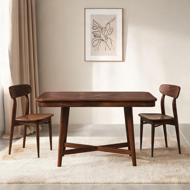 Table de salle à manger rectangulaire en bois massif, dimensions 54 x 34 x 30,5 pouces (137 x 86 x 77 cm), finitions en bois massif (voir photo), poids : 32,4 kg.