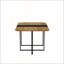Ensemble de table de salle à manger 7 pièces rectangulaire avec grain de bois bicolore et chaises en velours noir, moderne et peu encombrant pour les petites cuisines et les appartements